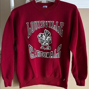 Russell Athletic Red Louisville Cardinals Crewneck Sweater